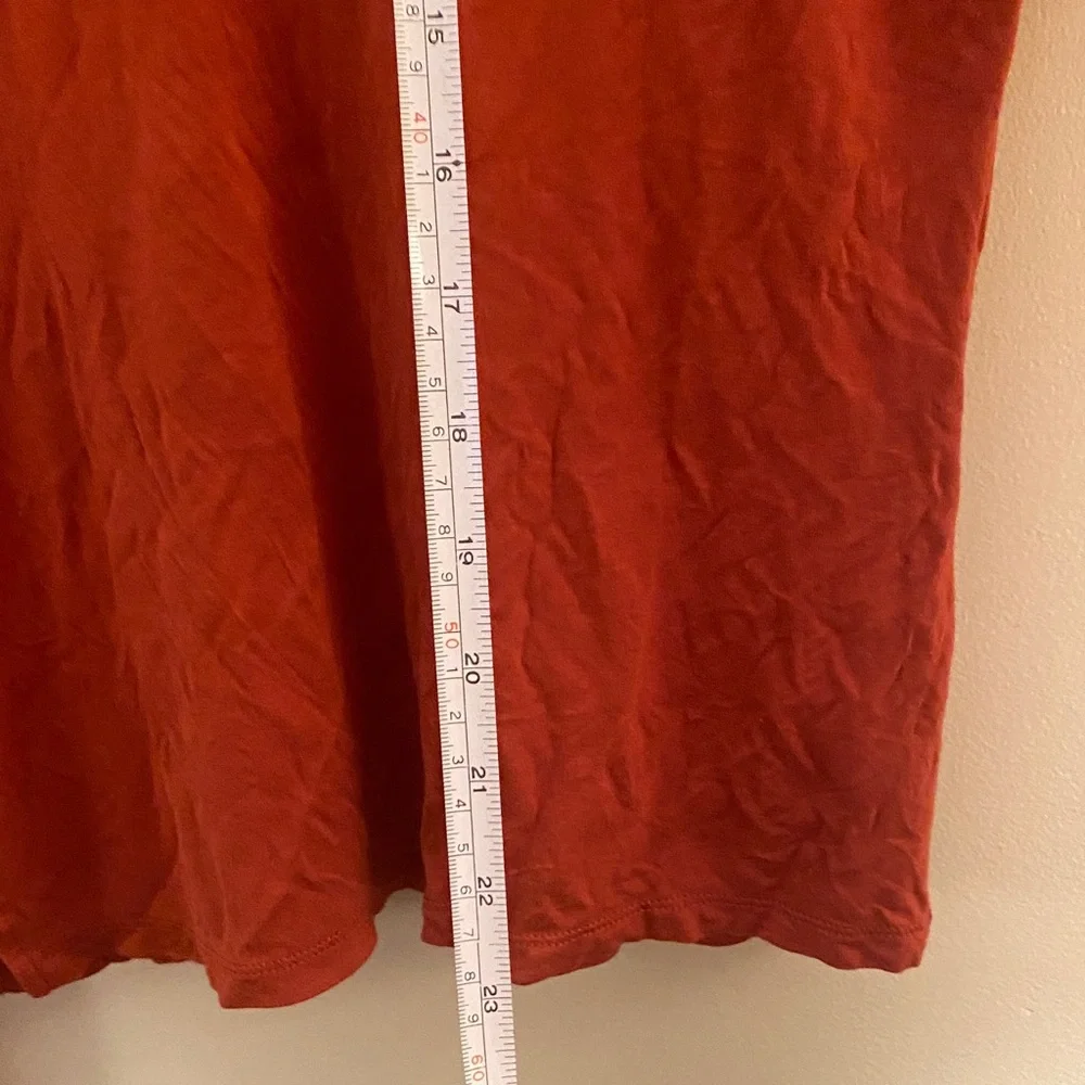 Free People Women's Deep Orange V-Neck Long Sleeve Top - Picture 5 of 7